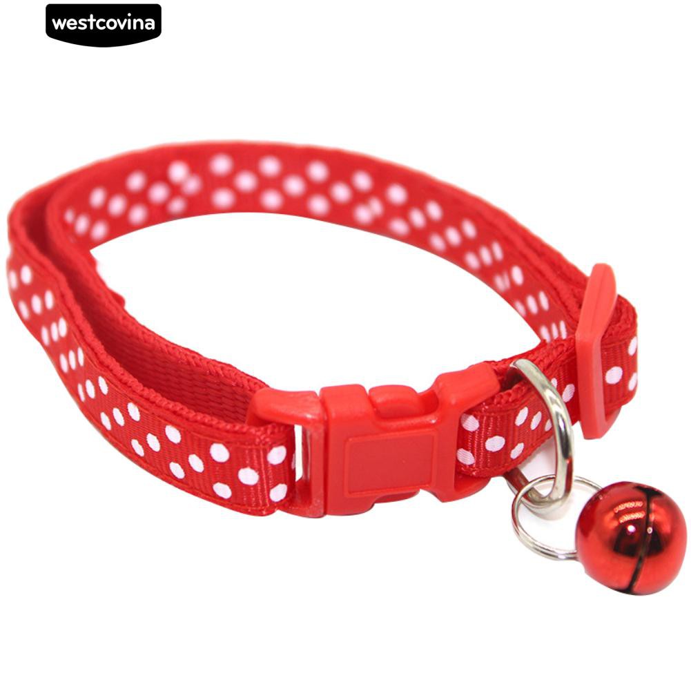Vòng đeo cổ họa tiết chấm bi có chuông xinh xắn dành cho thú cưng