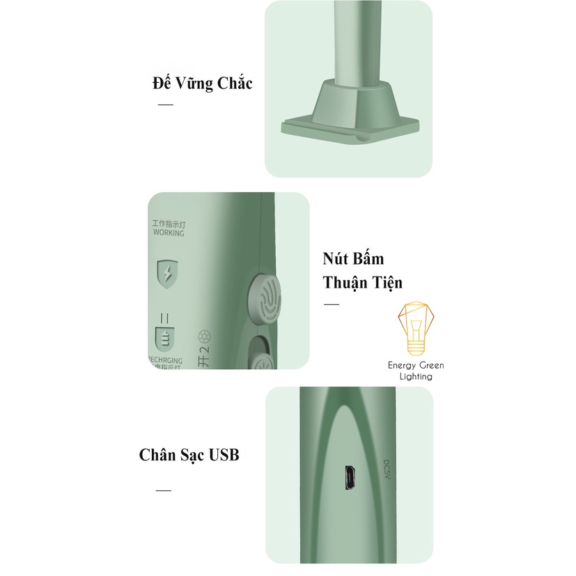 PIN TRÂU Vợt Bắt Muỗi Energy Green Lighting FS-011 Kiêm Đèn Thu Hút Muỗi , Diệt Muỗi - 3 Lớp Lưới