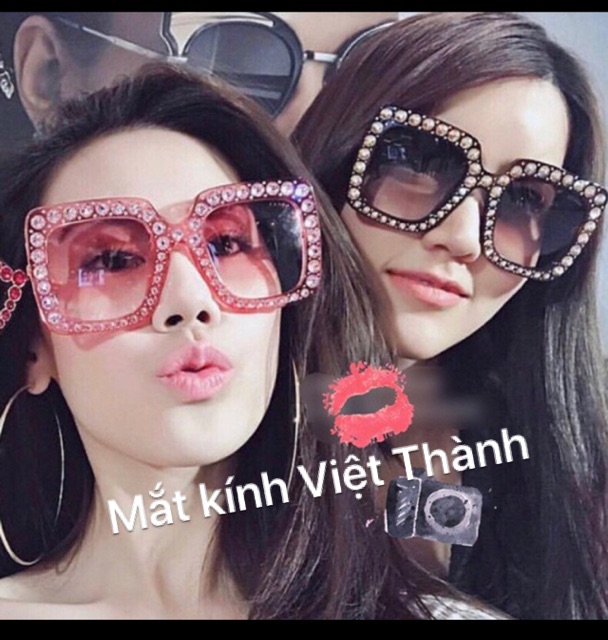 GIÁ SỈ mắt Kính mát vuông cho nữ đính đá nhân tạo kính râm bản to hot nhất 2023