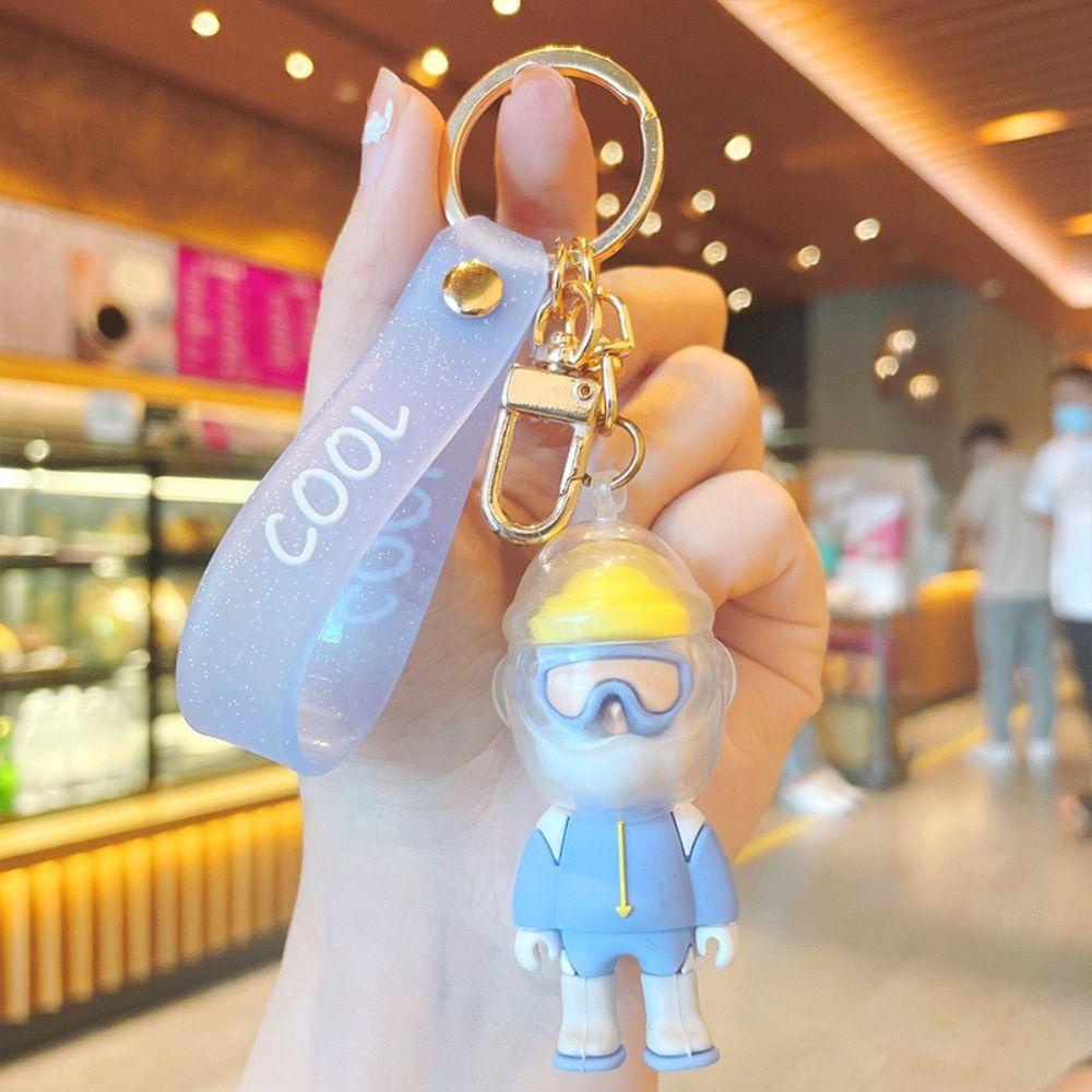 MXGOODS Móc Khóa Hình Cậu Bé Hoạt Hình 3D Dễ Thương Giá Đỡ