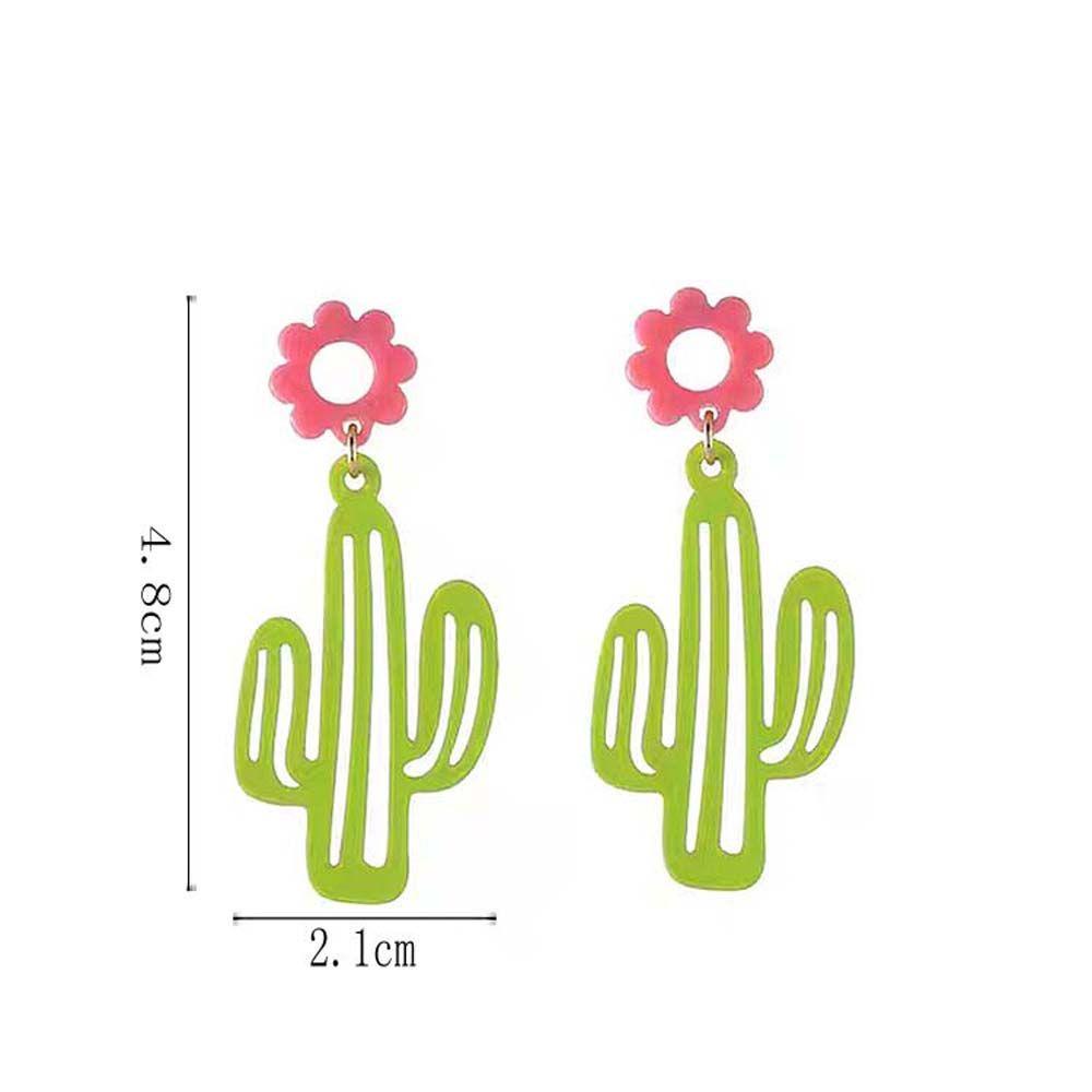 Bông Tai Thả Resin Acrylic Hình Học Dễ Thương