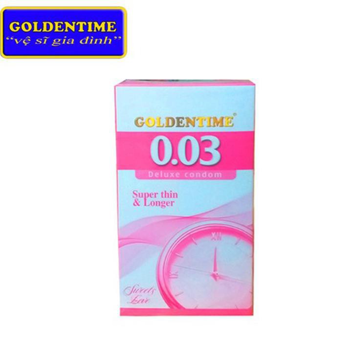 Bao cao su Goldentime Siêu mỏng kéo dài Hộp 12 bao