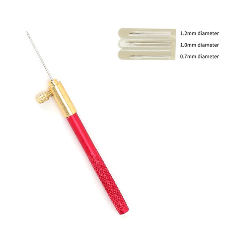 Bộ kim tambour đính cườm thêu móc kiểu Pháp với 1 cán 3 kim tiện dụng