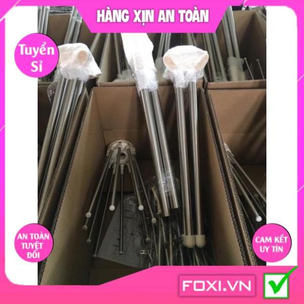 Cây phơi đồ đa năng INOX cao cấp-3 tầng-2 tầng móc kẹp-1 tầng thanh phơi-móc kẹp xoay 360 độ-Chất liệu thép không gỉ