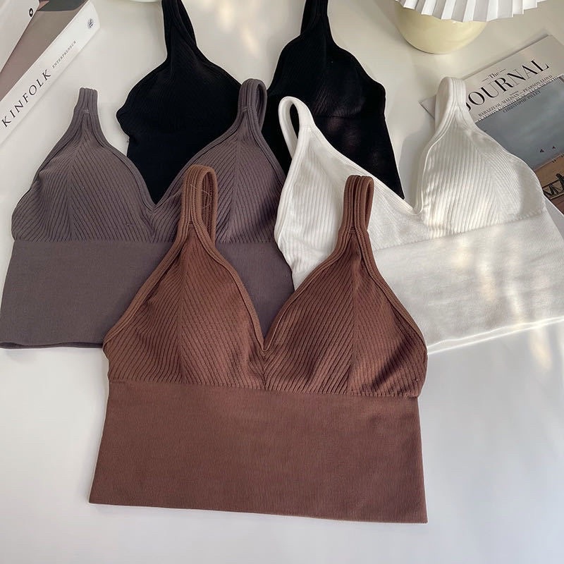 Áo Lót Nữ ❤️ Áo Bra Dáng Lửng Chất Thun Kẻ Tăm Mềm Mịn Siêu Hot 1822