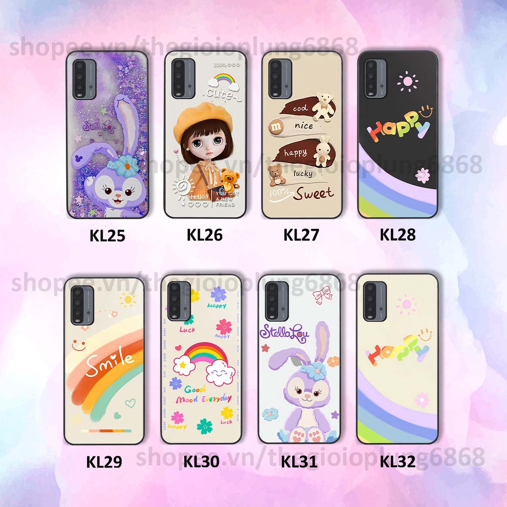 Ốp Xiaomi Redmi 9T in hình cầu vồng happy smile thỏ cute siêu xinh siêu đáng yêu