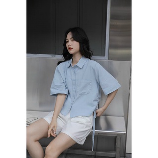 áo sơ mi babydoll kiểu rút eo