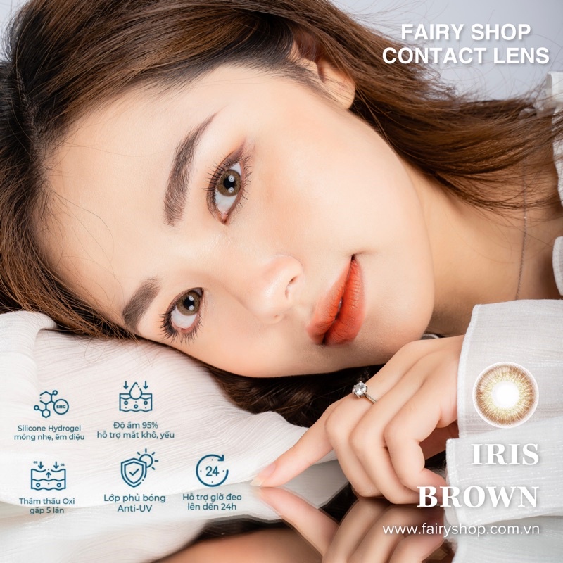 Kính Áp Tròng Iris Brown 14.0mm - Kính Áp Tròng FAIRY SHOP CONTACT LENS độ cận 0 đến 6