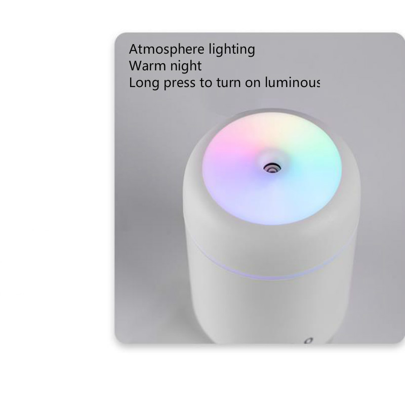 Máy Lọc Không Khí Siêu Âm USB Có Đèn LED Màu Sắc Cầu Vồng Độc Đáo Cho Xe Hơi