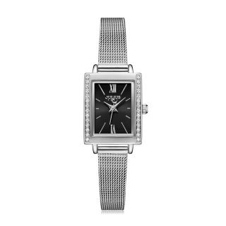 Đồng hồ nữ Julius Hàn Quốc JA-1226 dây thép hình chữ nhật đính viền đá