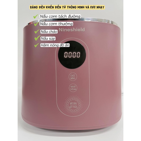 NỒI CƠM TÁCH ĐƯỜNG NINESHIELD 2Lít