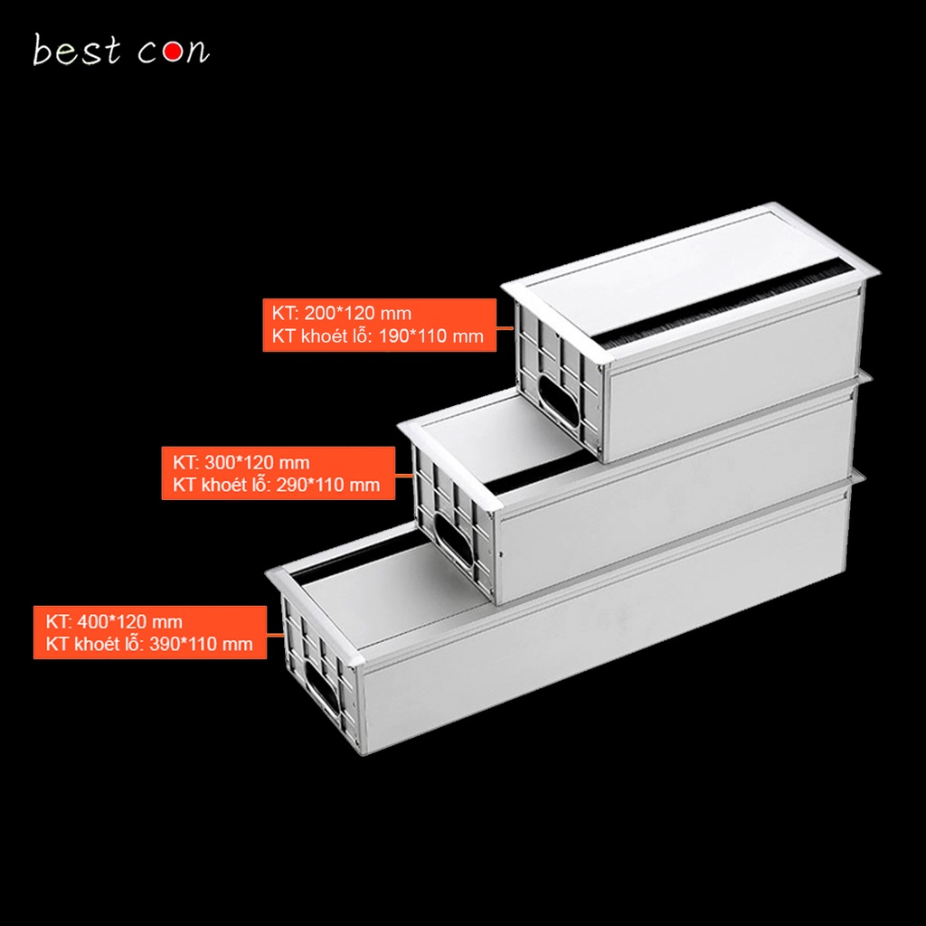 Hộp điện âm bàn lật mở 1 chiều - Hộp điện hợp kim nhôm