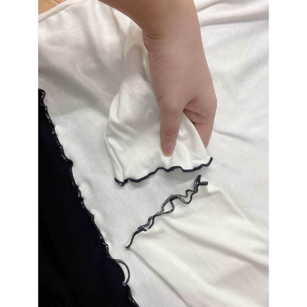 Set Áo Dài Tay Kèm Áo Croptop 2 Dây 🦋 Áo Thun Giấy Viền Bèo Kèm Áo Ngắn 🦋SALE MÙA HÈ RỰC RỠ | BigBuy360 - bigbuy360.vn