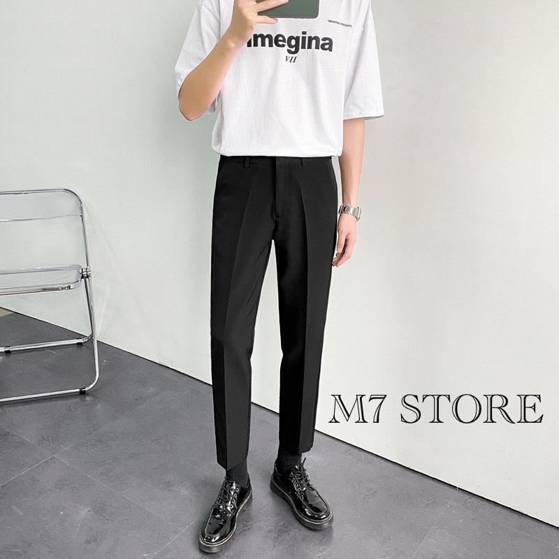 Quần baggy nam ống rộng cao cấp M7 vải lụa hàn co giãn, không nhăn không xù loại quần tây âu Premium thời trang