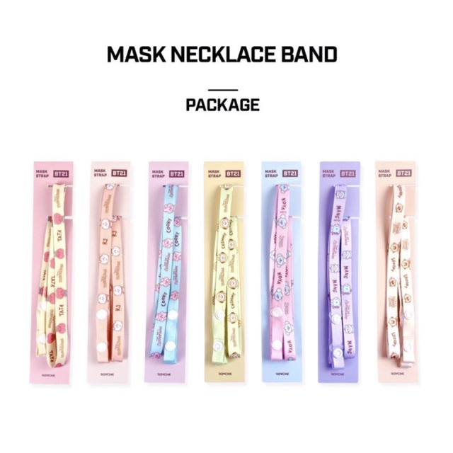 (Hàng Mới Về) B127 ️ PUNIQ SPACE READY STOCK mask straps necklace band 100% official BT21 BTS original authentic