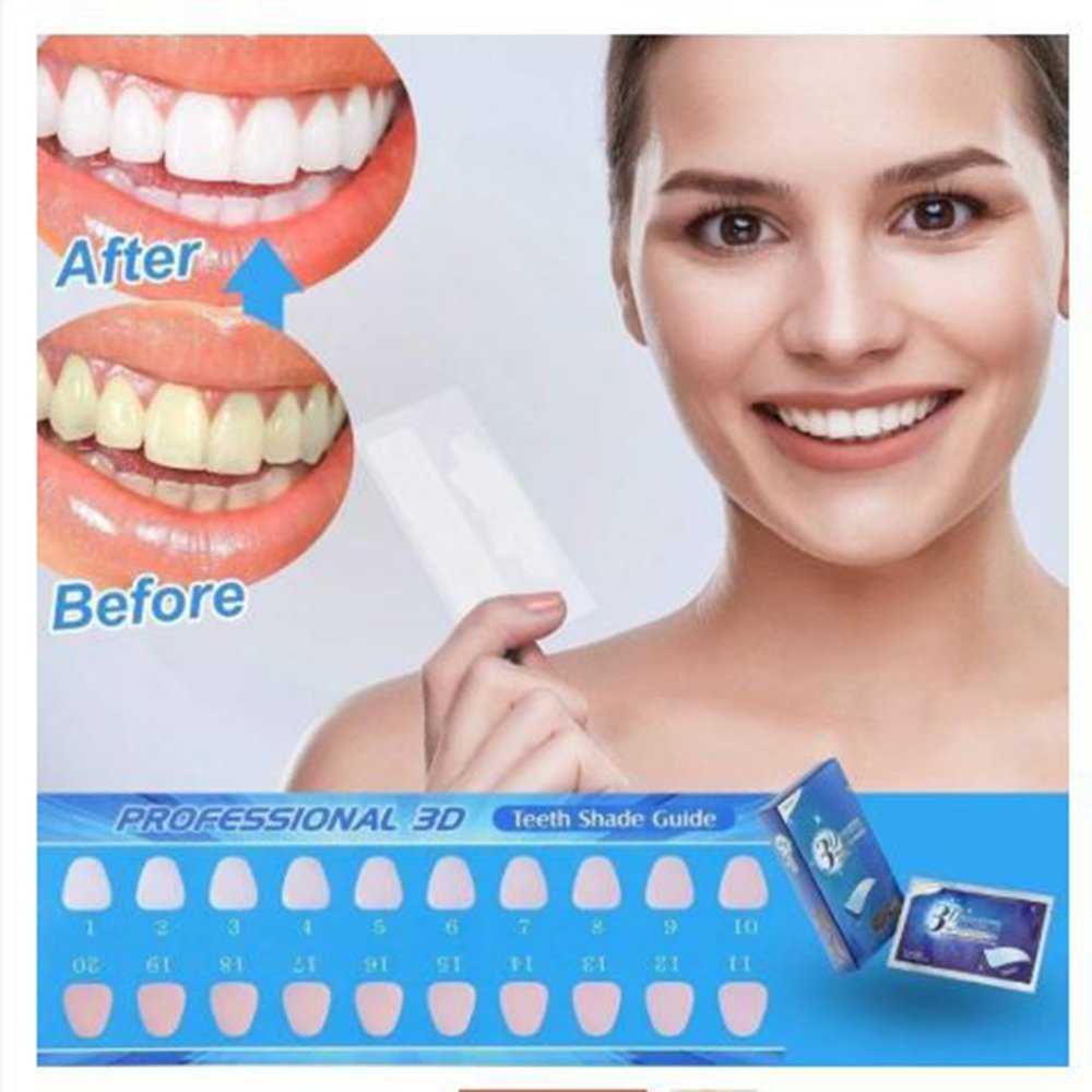 Hộp miếng dán trắng răng tiện lợi 3D White Teeth Whitening Strips - 14 gói 2 miếng