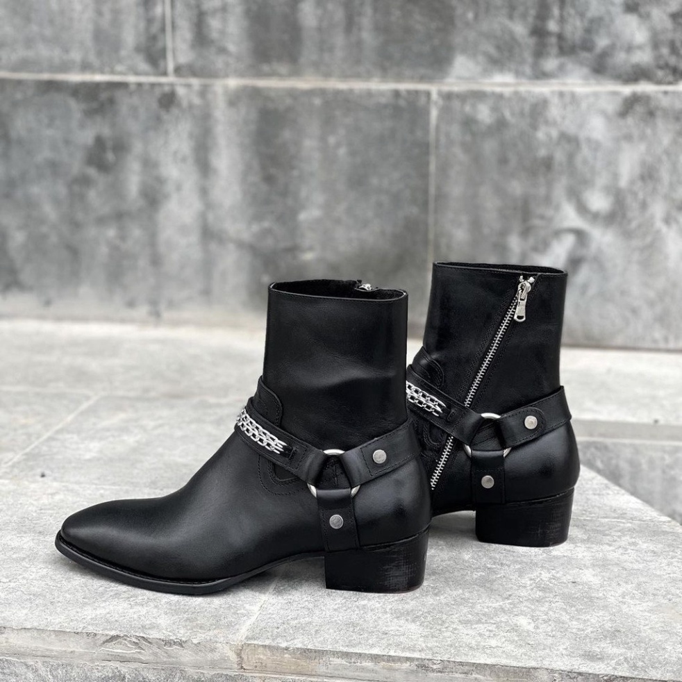 Harness Boots thời trang nam chất liệu da bò đế phíp độn 4.5cm | BigBuy360 - bigbuy360.vn