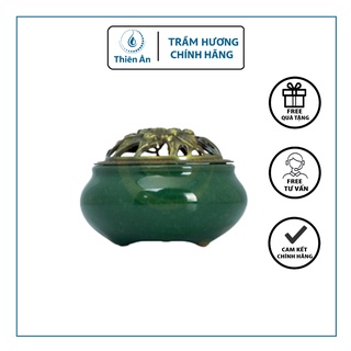 Lư xông đốt trầm hương,làm sạch không khí, chất liệu gốm Sứ cao cấp