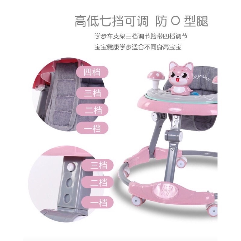 Xe tập đi 2in1 cho bé có đèn và nhạc vui nhộn (xe không kèm tấm lót chân)
