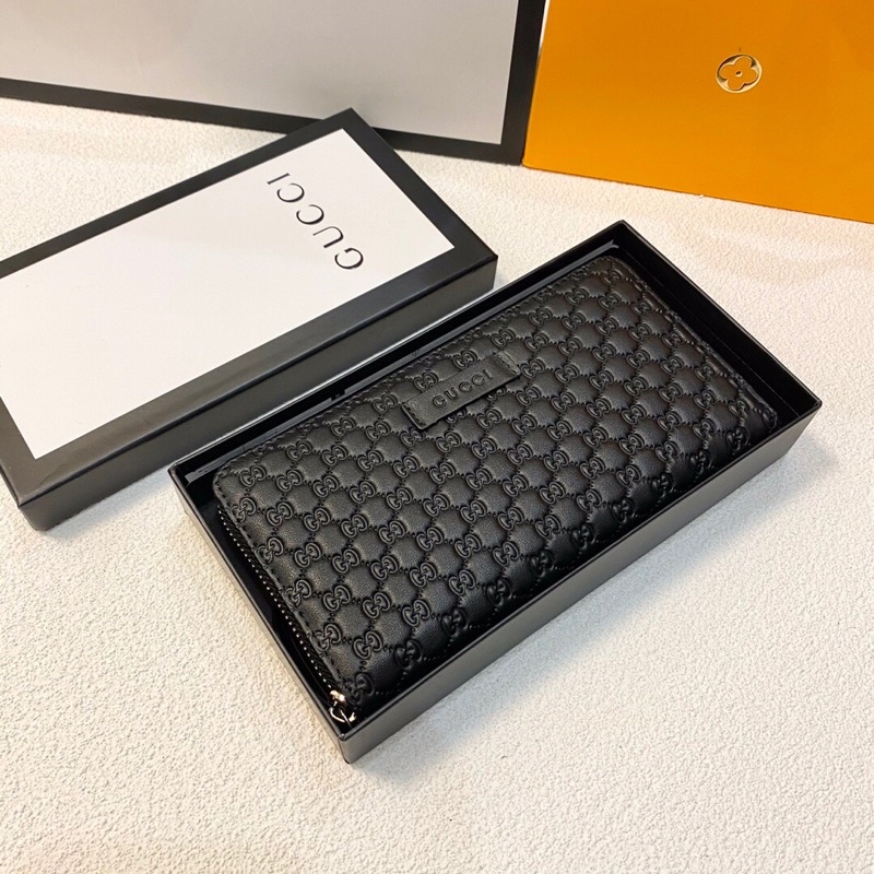 Ví dài thời trang cao cấp GG GC Gucci da bò, thiết kế nhiều ngăn cao cấp