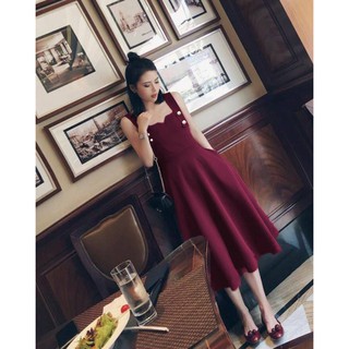 Đầm cổ U nút dây - Neri Dresss