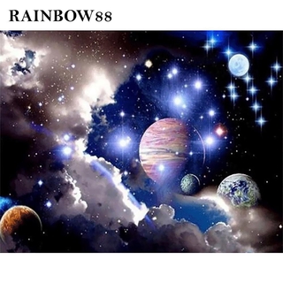 Bộ Tranh Sơn Dầu 88x50cm Tự Làm Họa Tiết Không Gian Vũ Trụ Độc Đáo Kèm Phụ Kiện