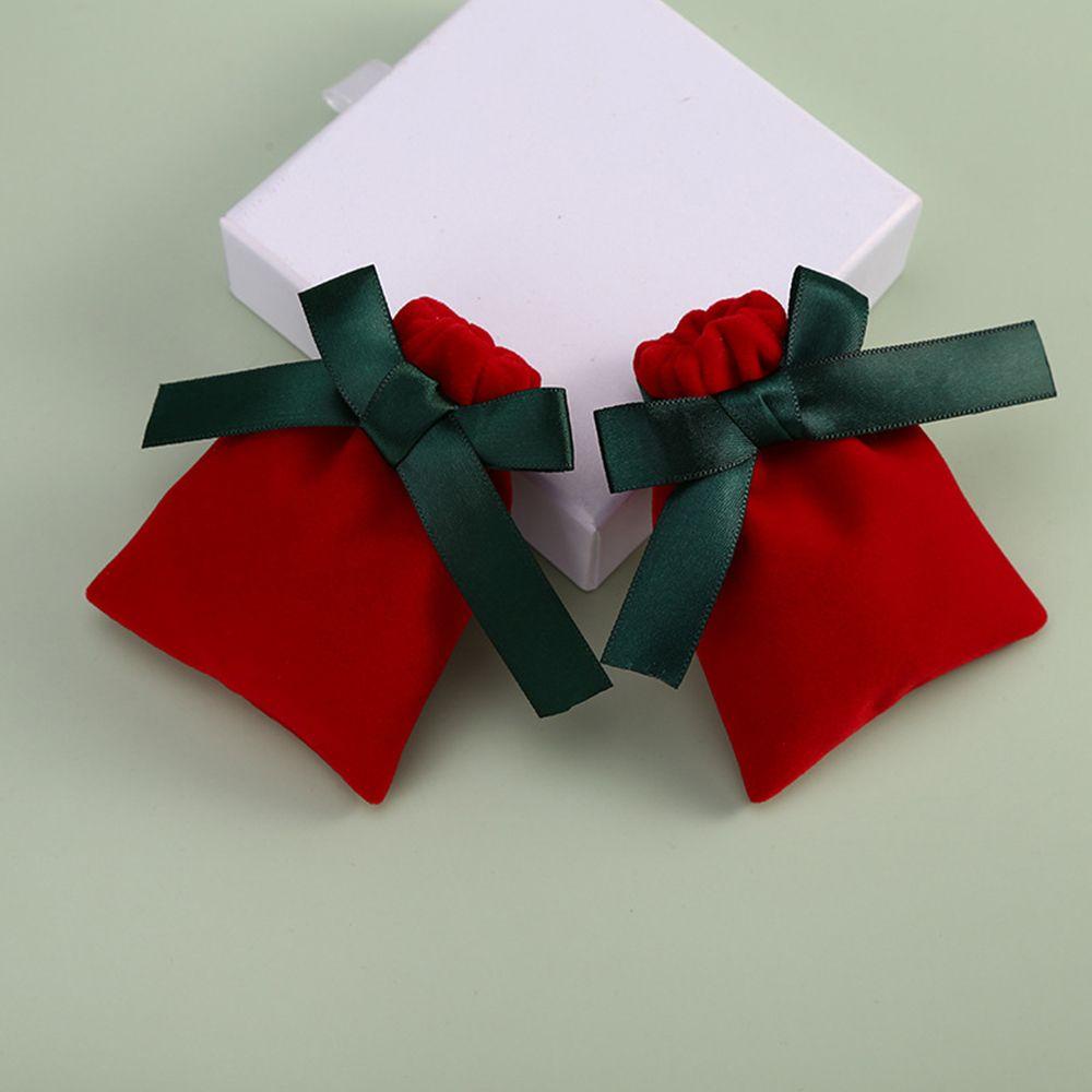 Túi Đựng Quà Bằng Vải Nhung Phối Ruy Băng