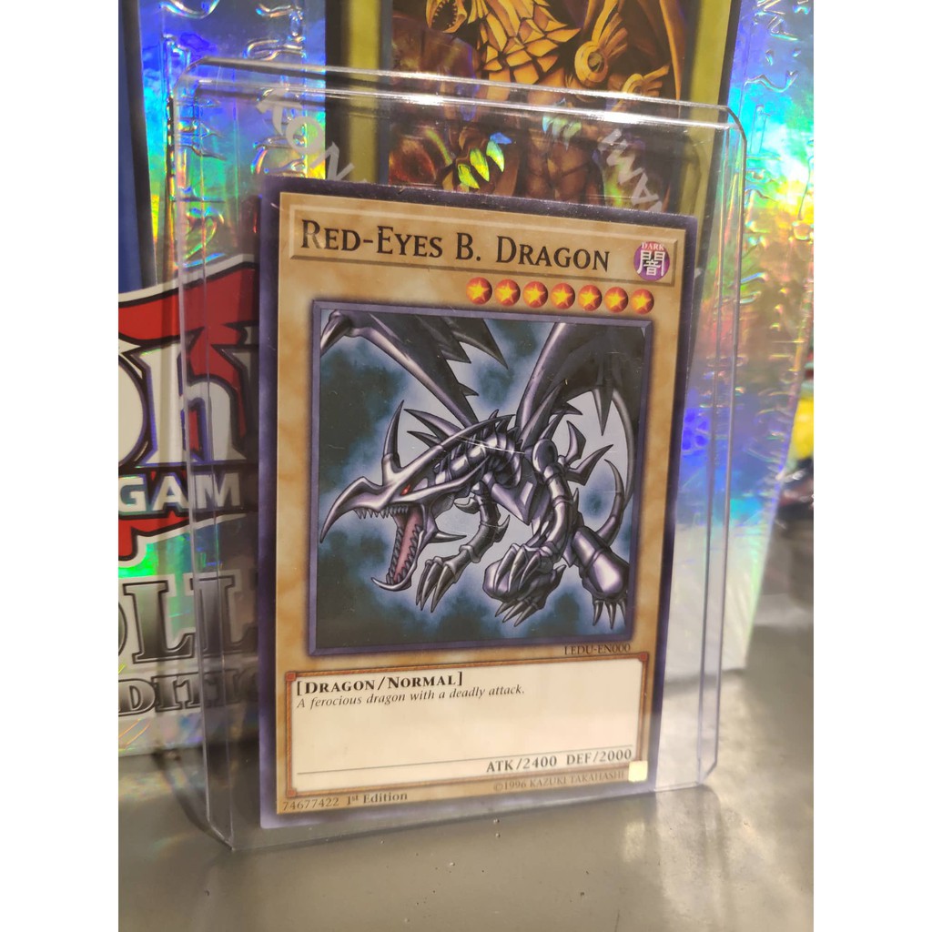 [ Dưa Hấu Yugioh ] Lá bài thẻ bài Rồng đen mắt đỏ Red Eyes Black Dragon - Tặng bọc bài nhựa bảo quản