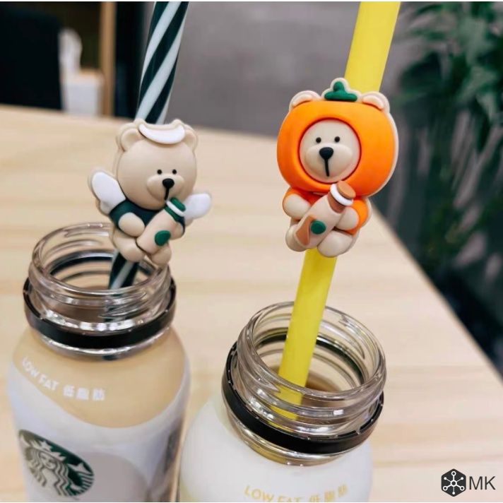 Bí ngô thiên thần rơm cắm với bàn chải rơm bụi cắm có thể tái chế rơm