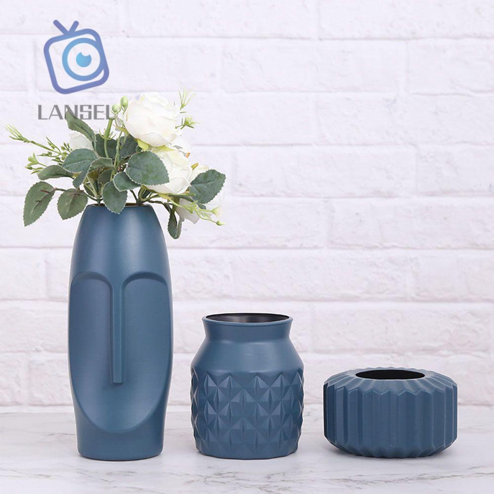 Bình Hoa Bằng Nhựa Giả Gốm Nhiều Màu Sắc Phong Cách Bắc Âu