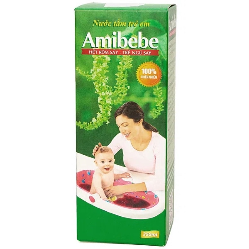 Nước Tắm Trẻ Em AMIBEBE Hỗ Trợ Giảm Rôm Sảy, Thanh Nhiệt Cho Trẻ