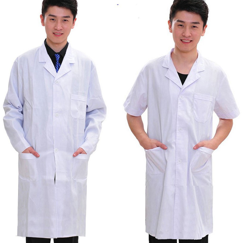Bộ Áo Blouse Bác Sĩ (Vạt Dài) Trắng Giá Sỉ Dùng Trong Bệnh Viện - Phòng Khám - Phòng Thí Nghiệm - Sinh Viên Thực Tập