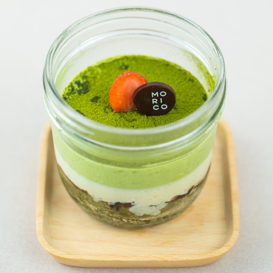 Bánh trà xanh Matcha, đậu đỏ dạng mousse