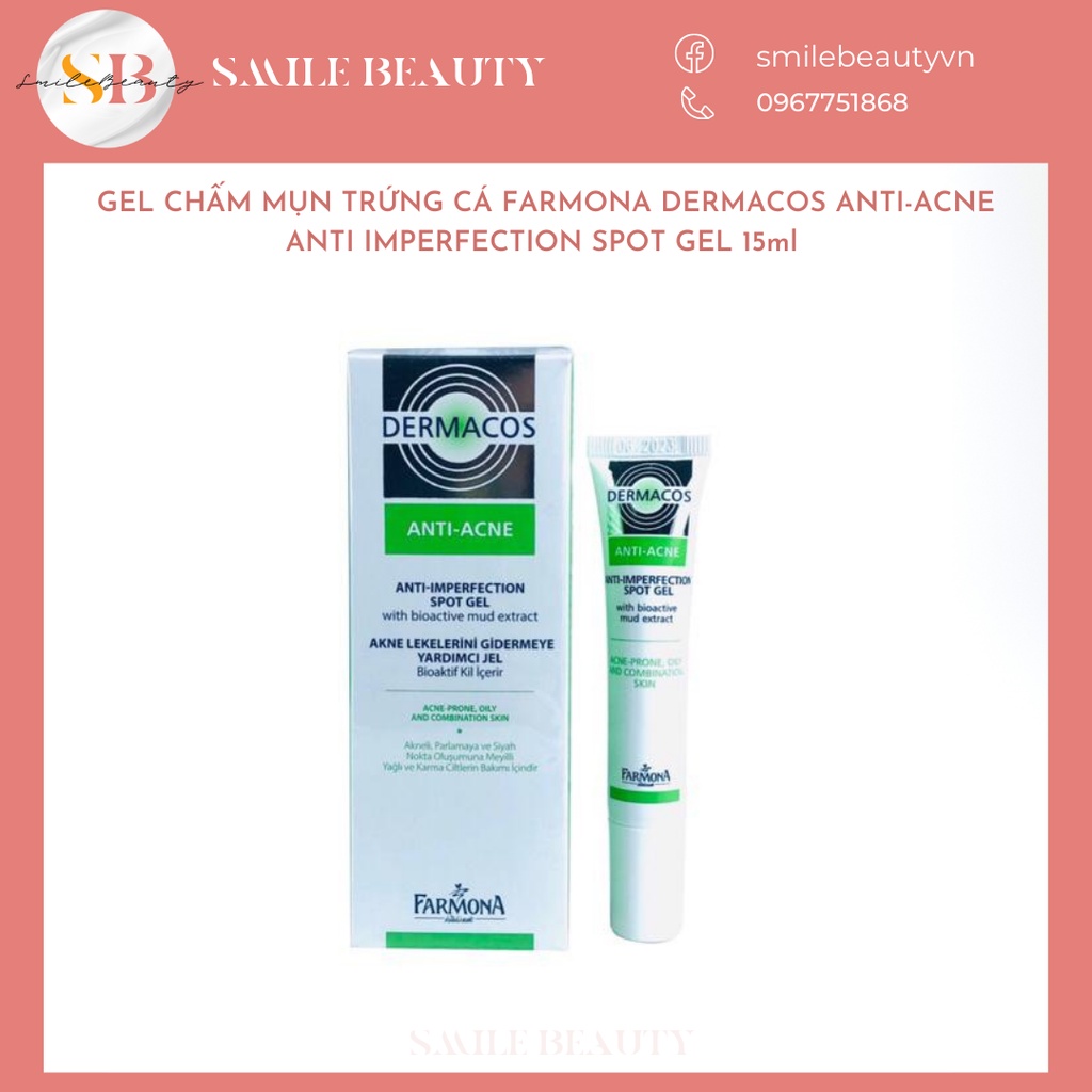 Gel chấm mụn trứng cá Farmona Dermacos Anti Acne Anti Imperfection Spot Gel 15ml