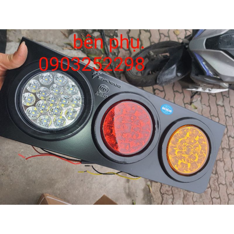 [Mã LIFEAU5SALE giảm 20k đơn 50k] Đôi đèn hậu led 3 ngăn xe tải 12v - 24v , đèn lái sau xe tải cao cấp sd 2008