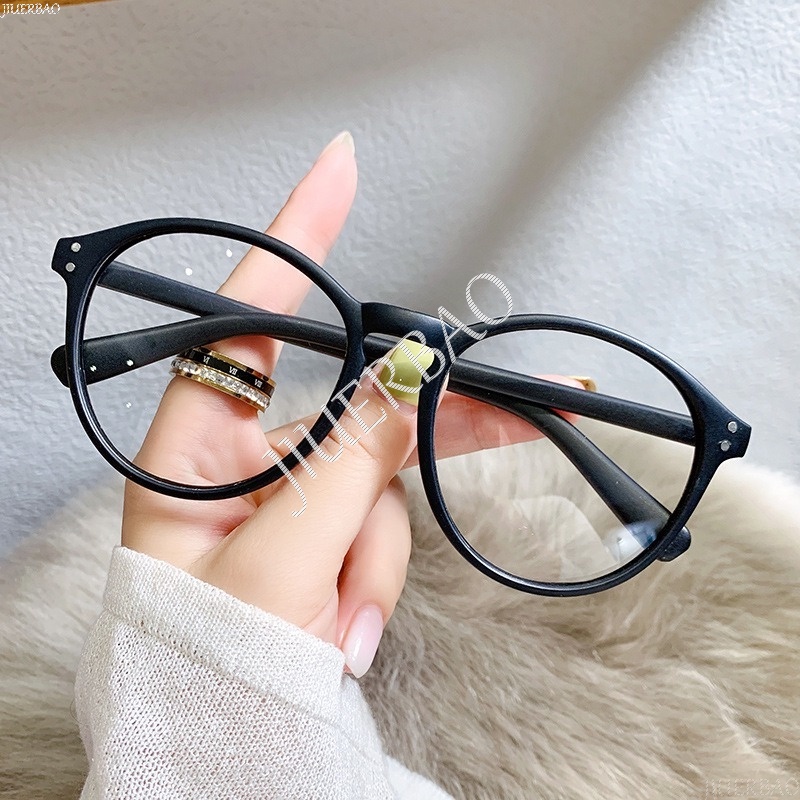 Mắt Kính Chống Bức Xạ Tròng Nhựa Hình Tròn Họa Tiết Da Báo Có Thể Thay Thế Cho Nam Và Nữ