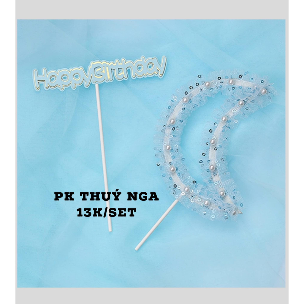 SET MẶT TRĂNG REN +HPBD TRANG TRÍ BÁNH KEM