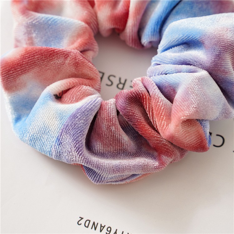 [NowShip2h] Dây Cột Tóc Scrunchies Màu Loang Phong Cách Hàn Quốc Chất Liệu Vải Nhung - Mã DT014