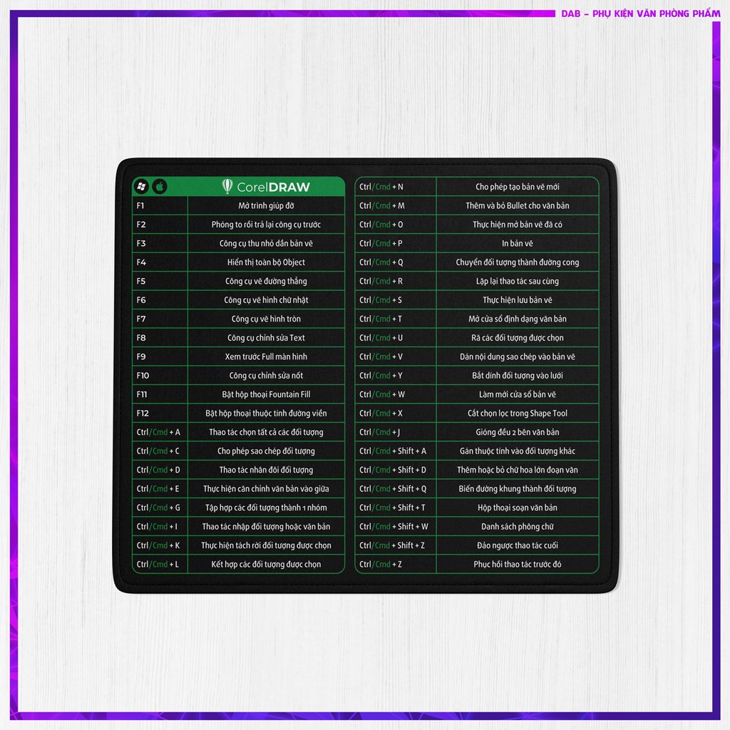 ✅ Lót Chuột Phím Tắt Công Thức Văn Phòng Thiết Kế Chất Liệu Cao Su DÙNG CHO 2 HỆ ĐIỀU HÀNH WINDOWS VÀ MACOS ✅