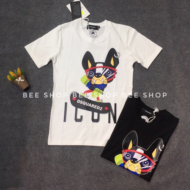 Áo phông Dsq icon bản to, áo đôi nam nữ, áo thun cổ tròn - Bee Shop