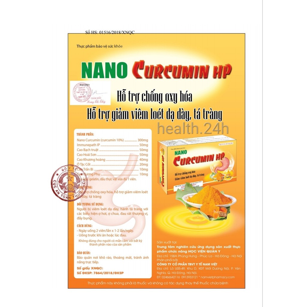 Nano Curcumin HP - Học Viện Quân y