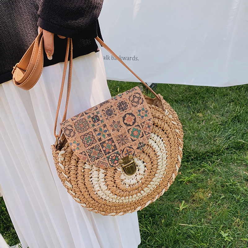 Ielgy niche Dệt messenger Hình Tròn Nhỏ Cho Nữ