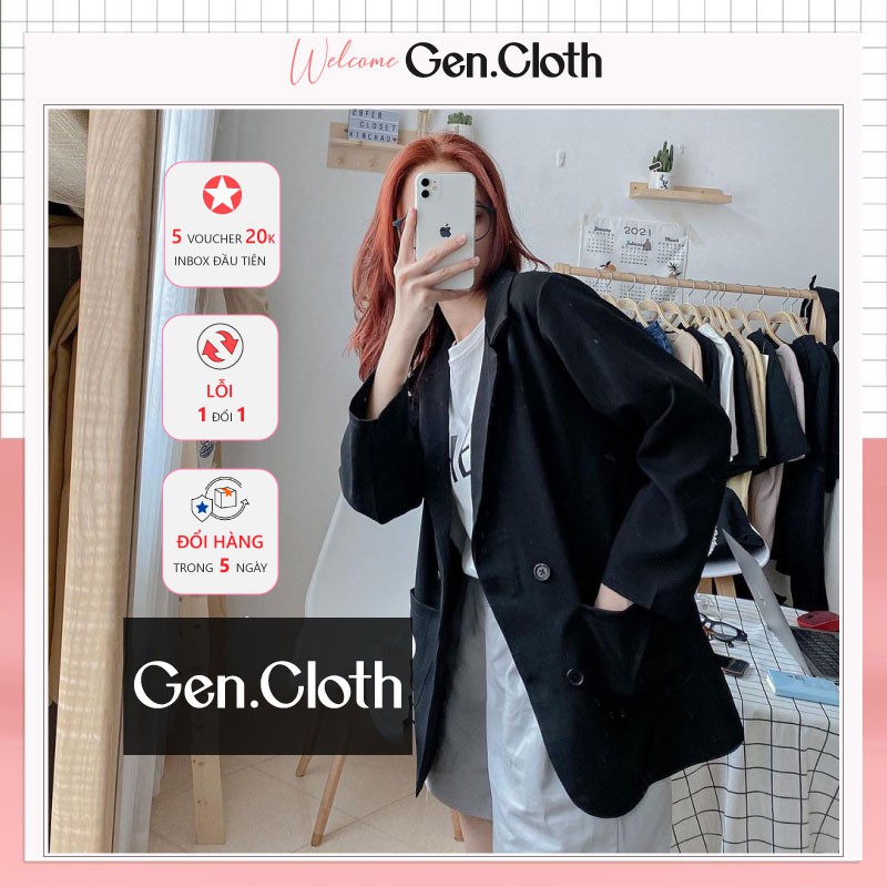 Áo Blazer nữ 1 lớp Ulzzang Hàn Quốc màu Đen / Nâu / Be / Kẻ Caro mặc mùa hè và mùa thu cực thích - MIX đồ cực xinh