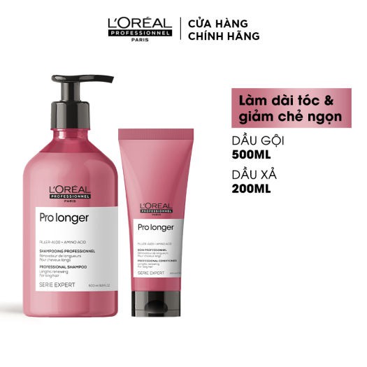 Combo gội và mặt nạ giảm gãy rụng, dưỡng dài và dày tóc L'Oréal Pro Longer