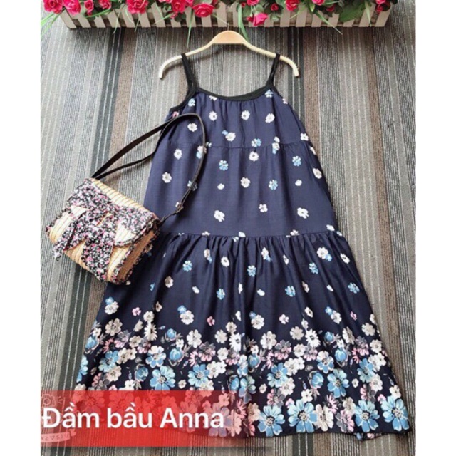 Váy lanh bầu 2 dây