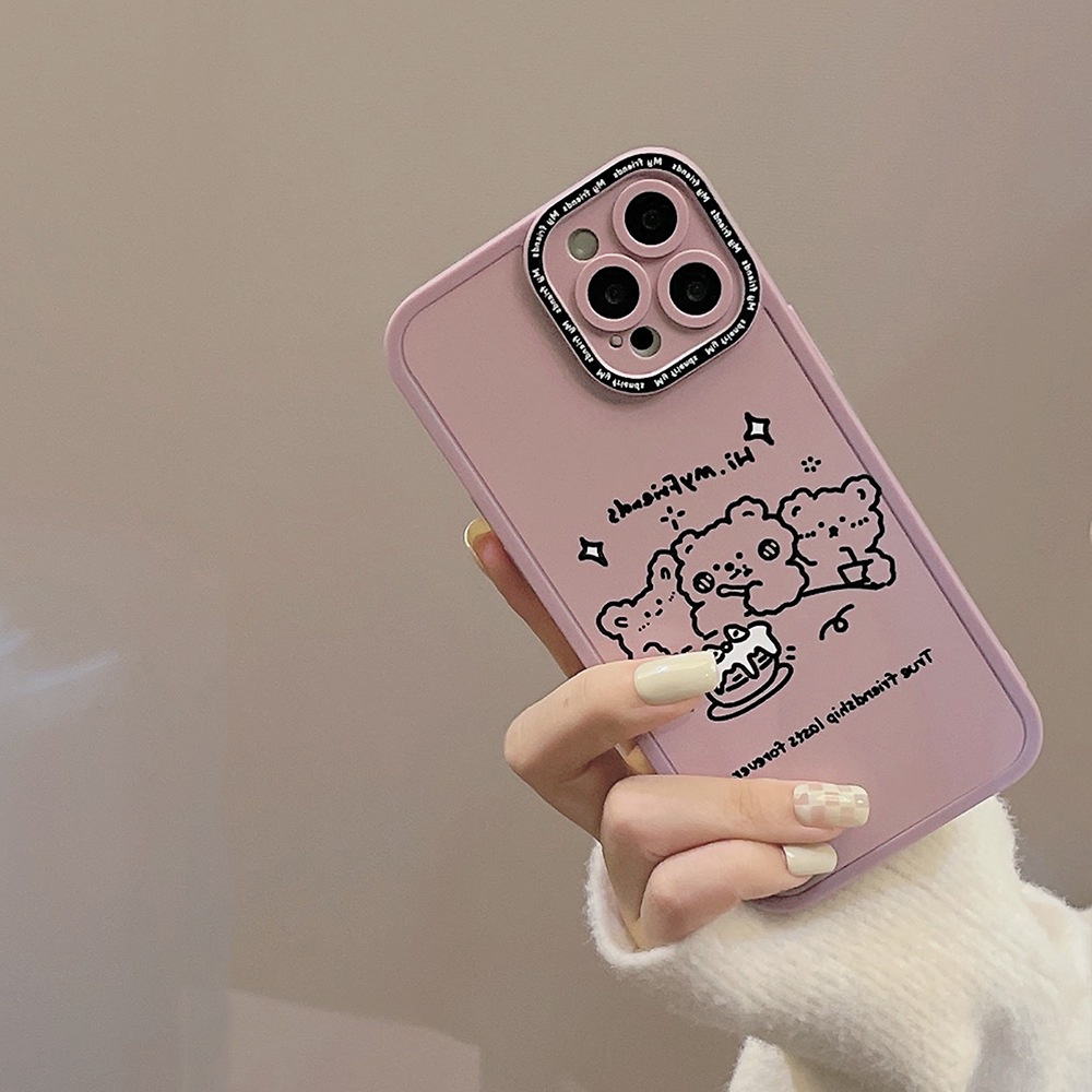Ốp điện thoại TPU dẻo in gấu thích hợp cho IPHONE 11PROMAX X XR XSMAX 7 8 PLUS SE2020 12PROMAX 12MINI 13PROMAX 13MINI