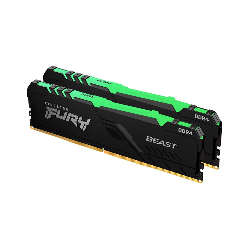 Ram Desktop Kingston Fury Beast RGB (KF432C16BBAK2/16) 16GB (2x8GB) DDR4 3200Mhz