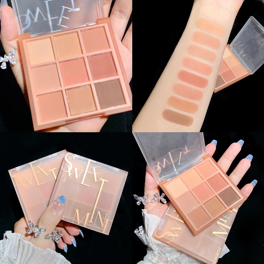Bảng Phấn Mắt Beauty Glazed 9 Màu Sắc Hiệu Ứng Lì/ Ánh Nhũ Lên Màu Cực Chuẩn