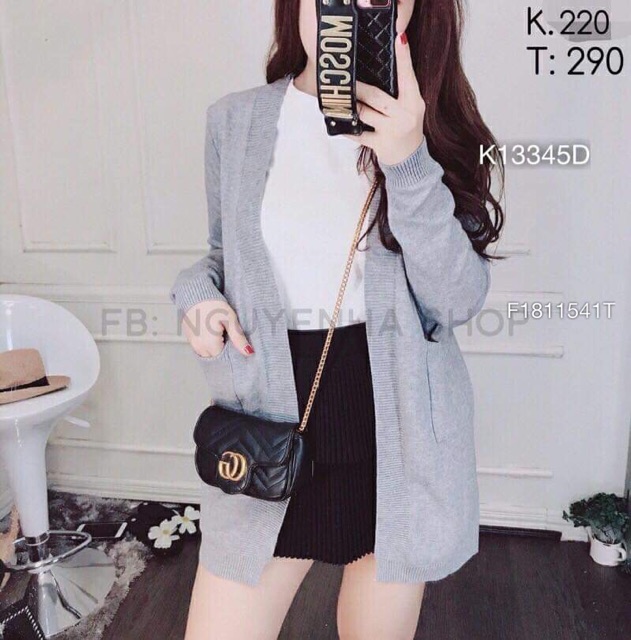 Áo khoác len cardigan dáng dài hàng nhập đẹp