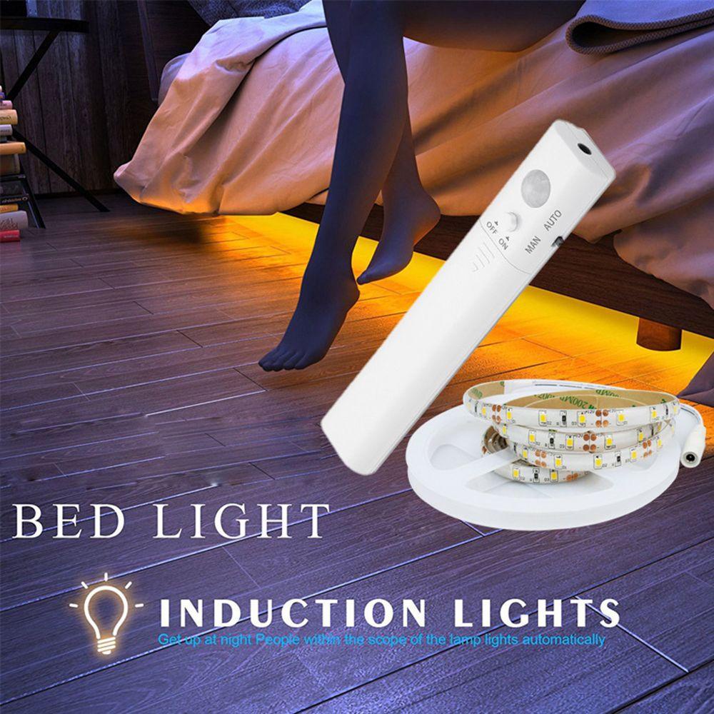 Dải Đèn LED 1m / 2m / 3m Cảm Biến Chuyển Động Gắn Tủ Quần Áo Tiện Dụng